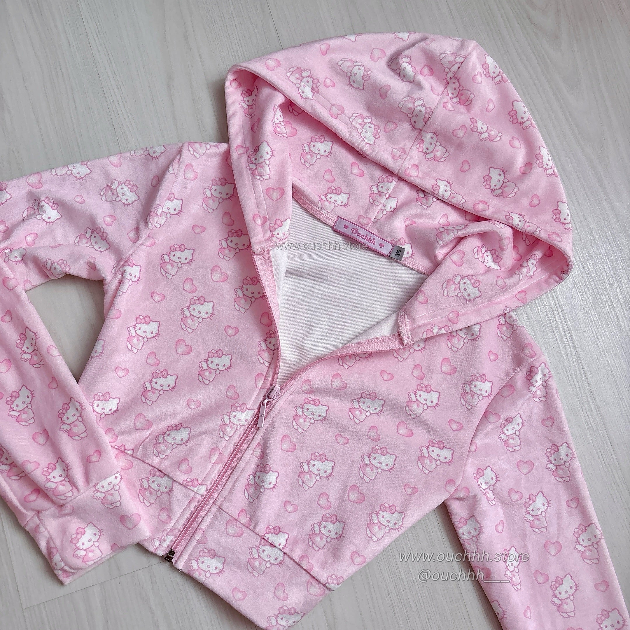 Softie Kitty Crop Jacket + Pleated Skirt Set (Pink)