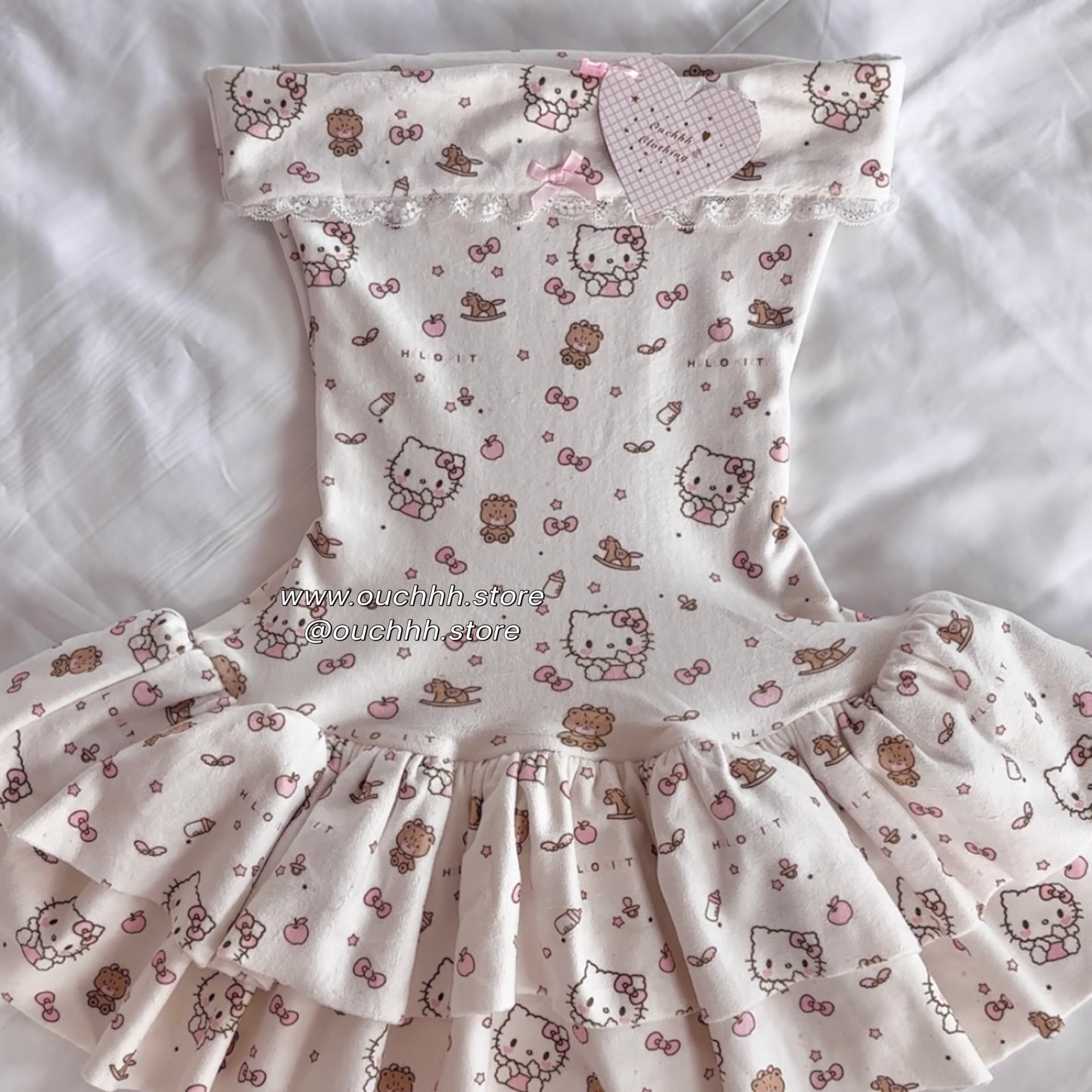 Cookies and cream Hourglass Fold Over Tube Mini Dress