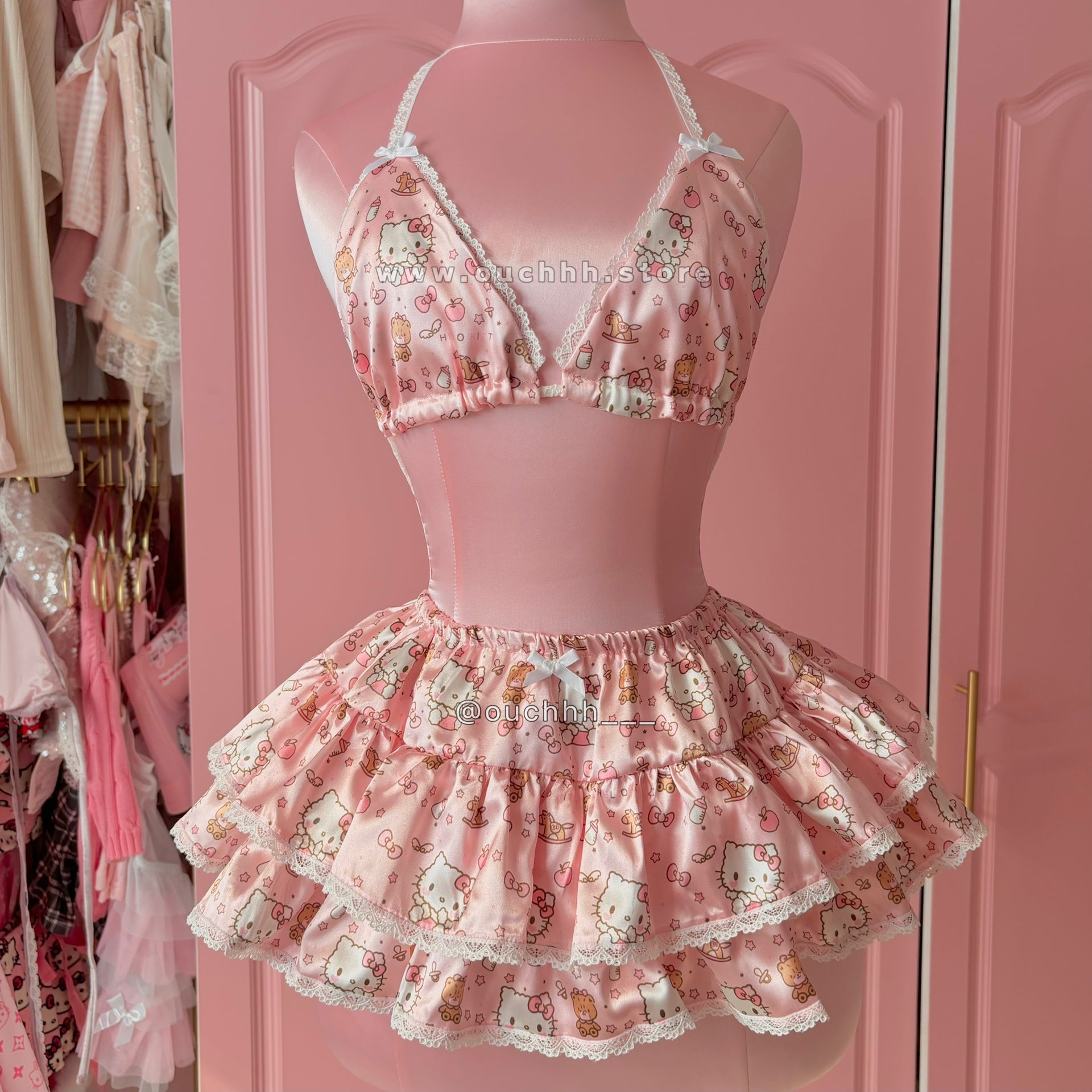 Hello Kitty Milk Latte Satin Set
