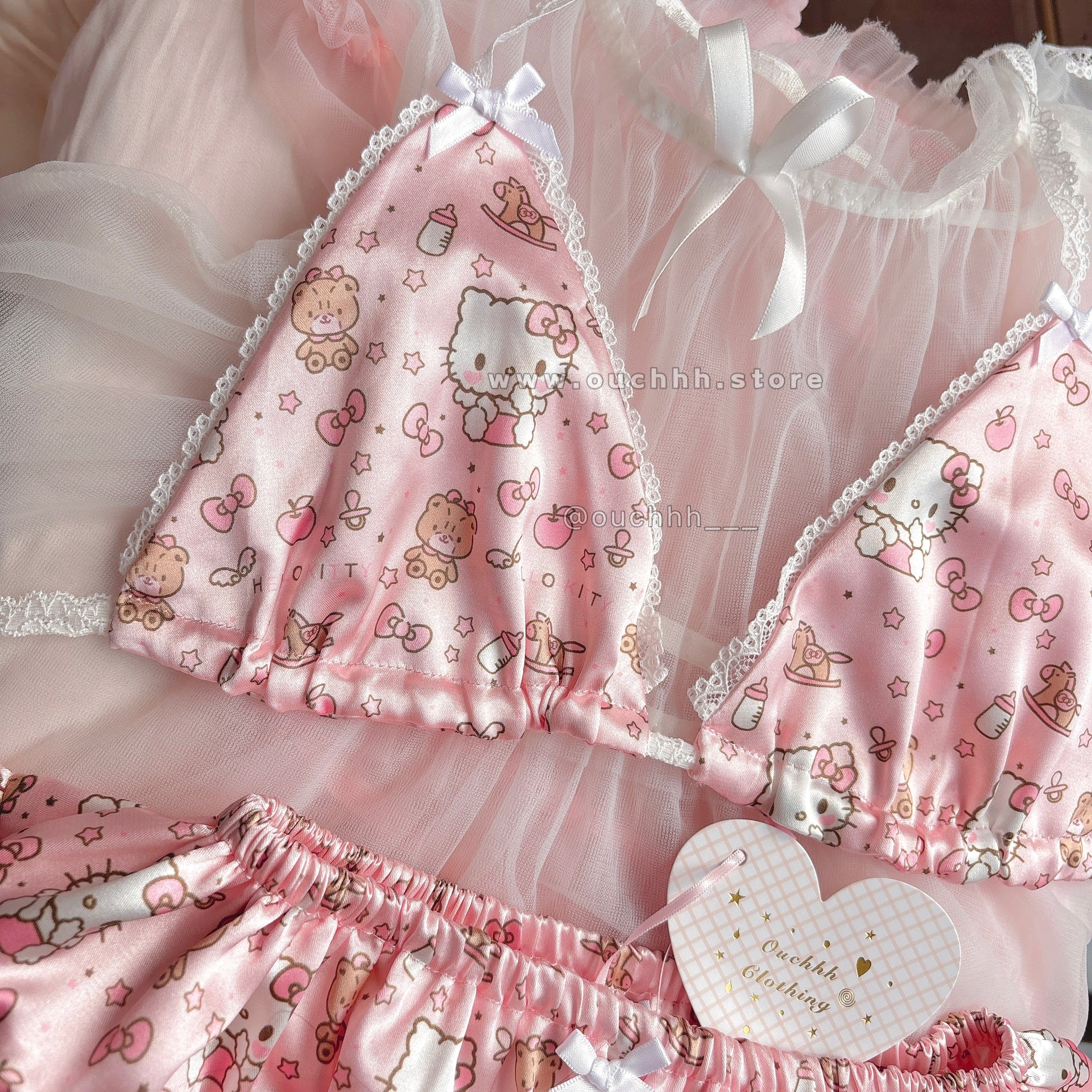 Hello Kitty Milk Latte Satin Set