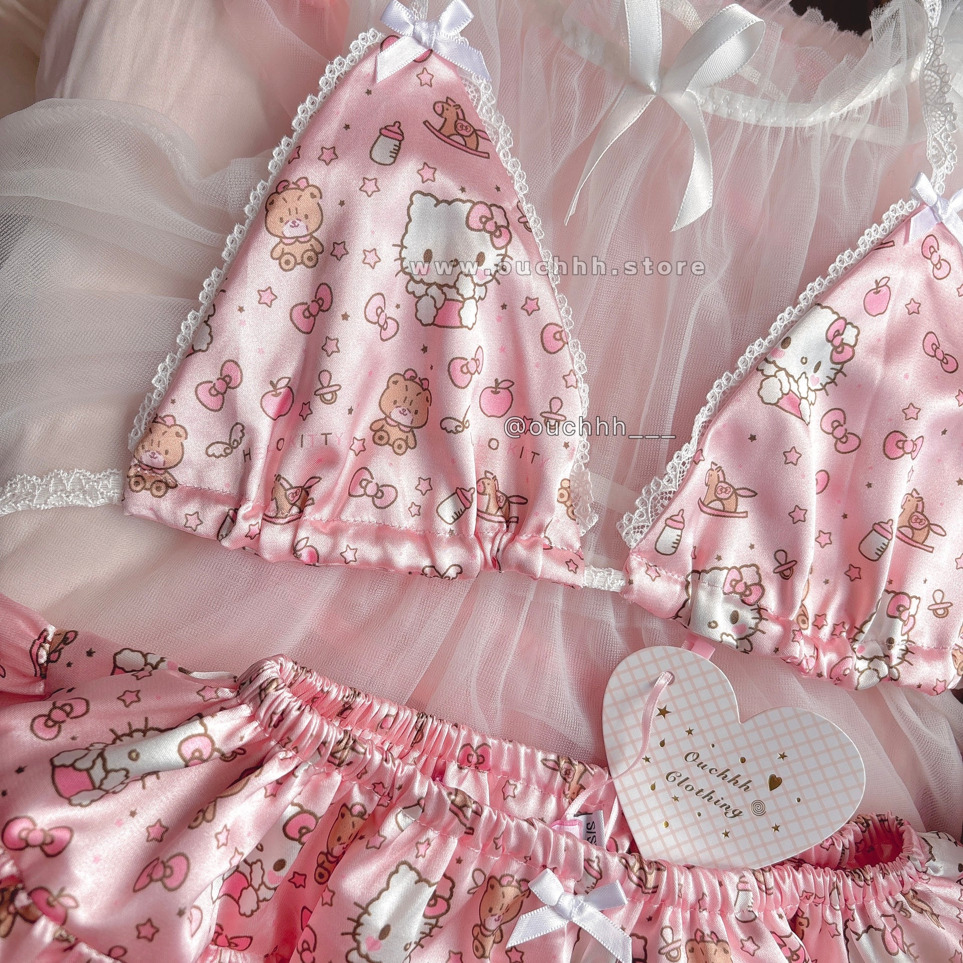 Hello Kitty Milk Latte Satin Set