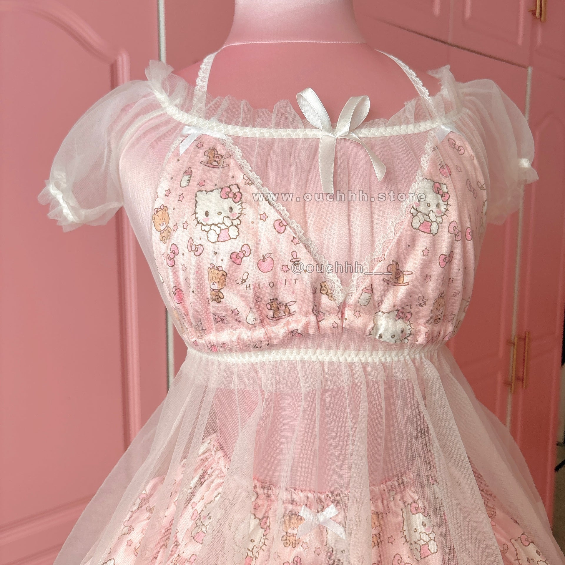 Hello Kitty Milk Latte Satin Set