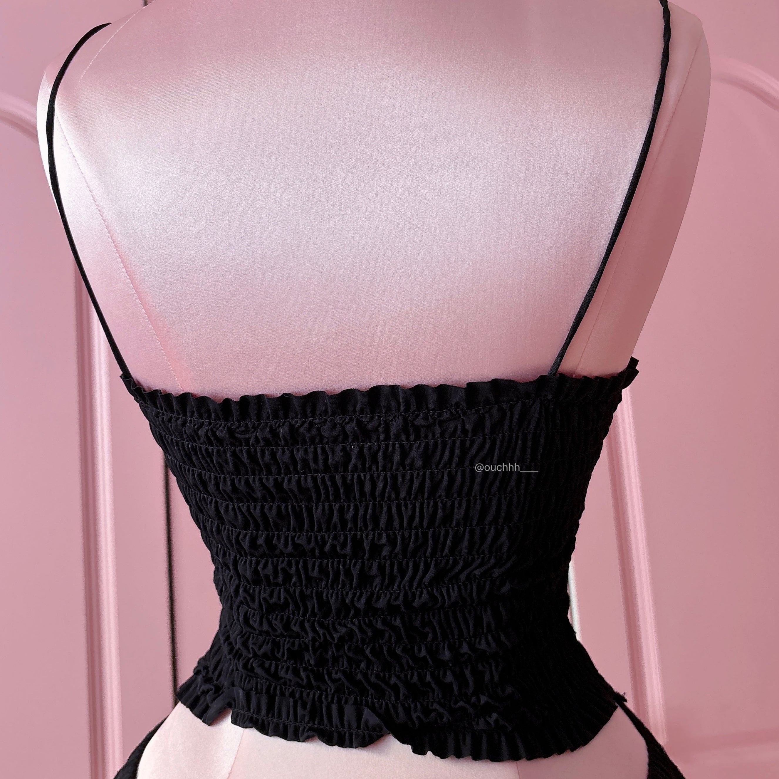 Dreamland Kitty Bow Lace Cami Top (Black)