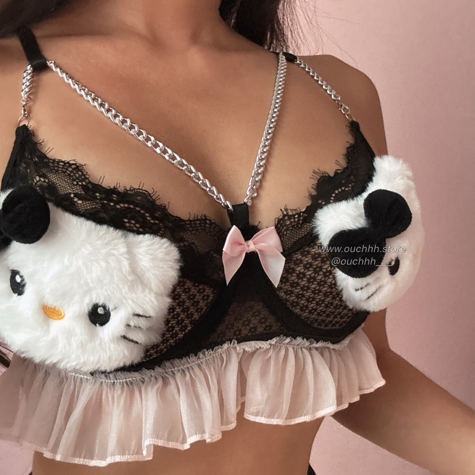 Hello Kitty Gf Chained Garter Lingerie Set