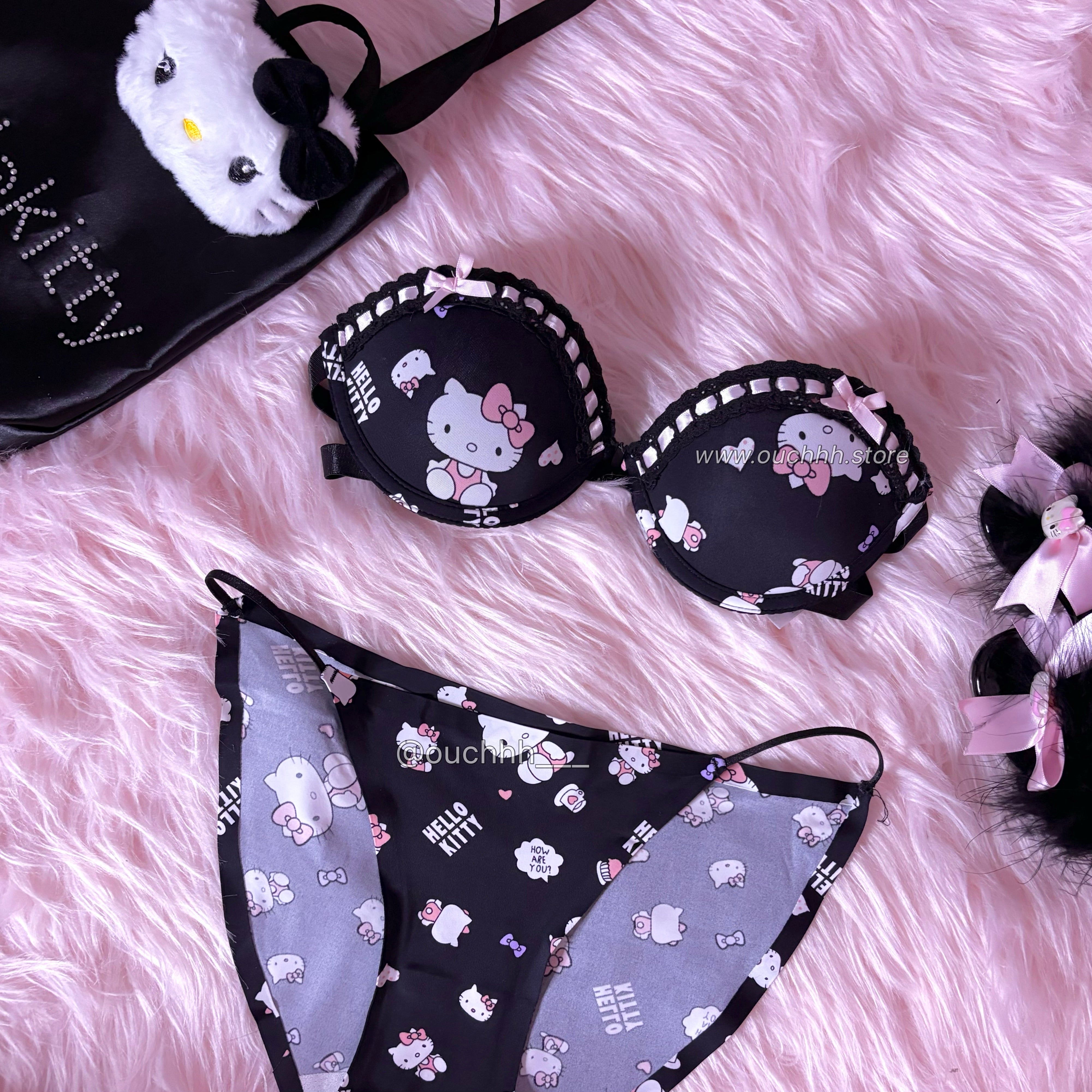Dollette Kitty Detachable Straps Bra (Black)