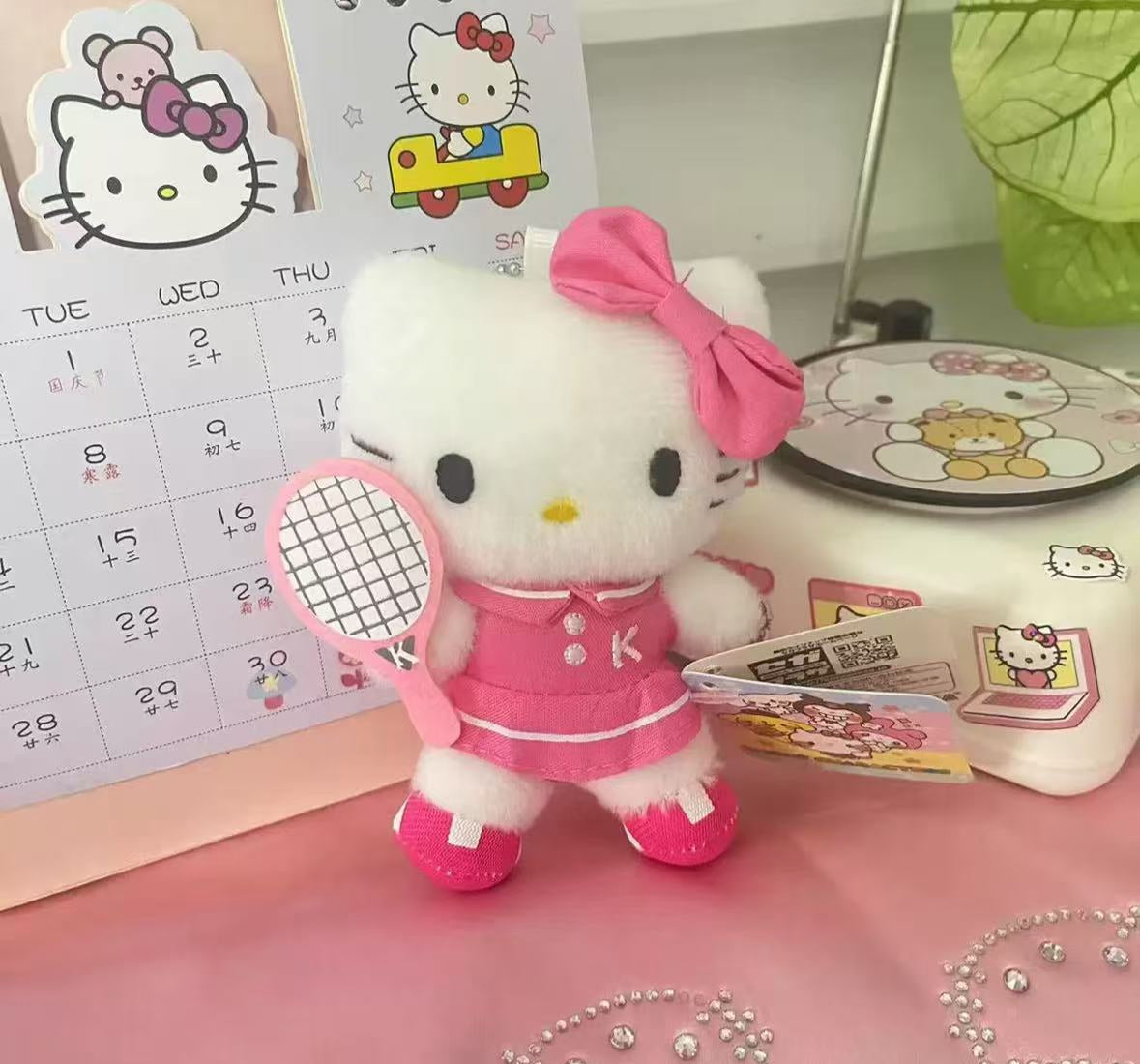 Free Gift Tennis Pink Kitty Keychain