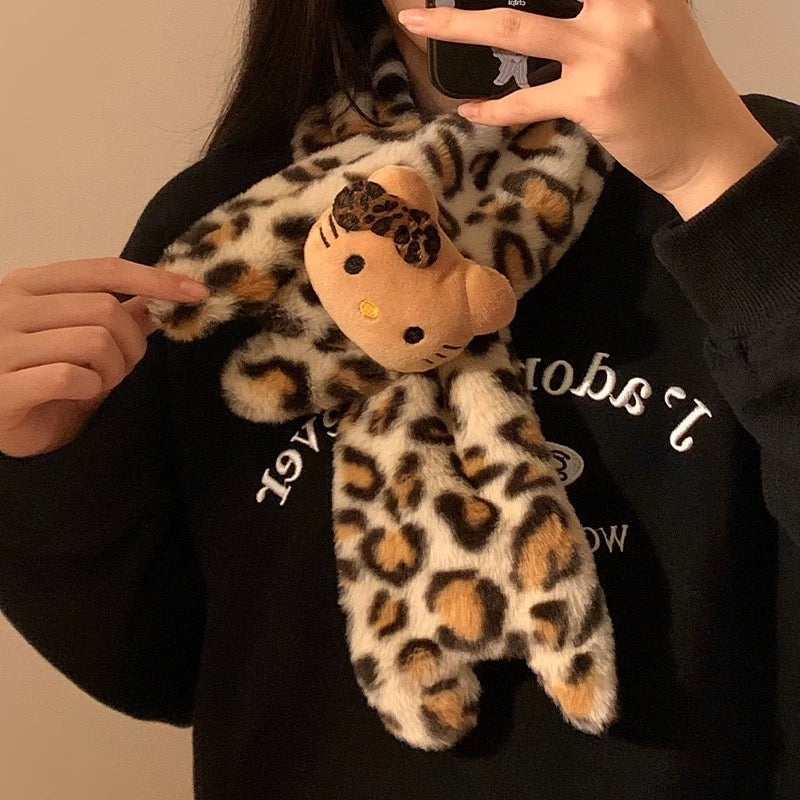 Free Kitty Leopard Scarf for orders US65 or above (Beige)