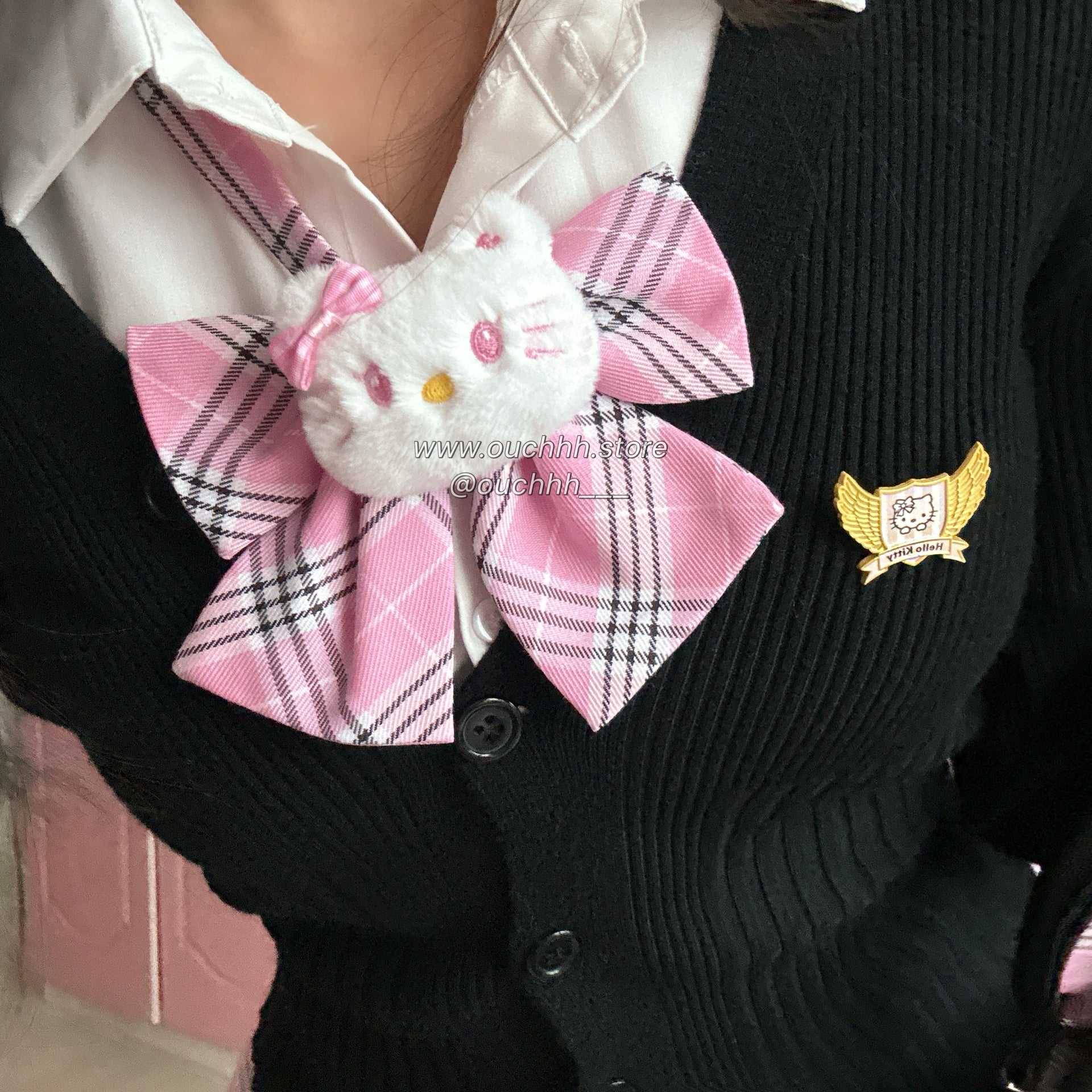 Kitty Academia Black Cardigan + Kitty School Brooch
