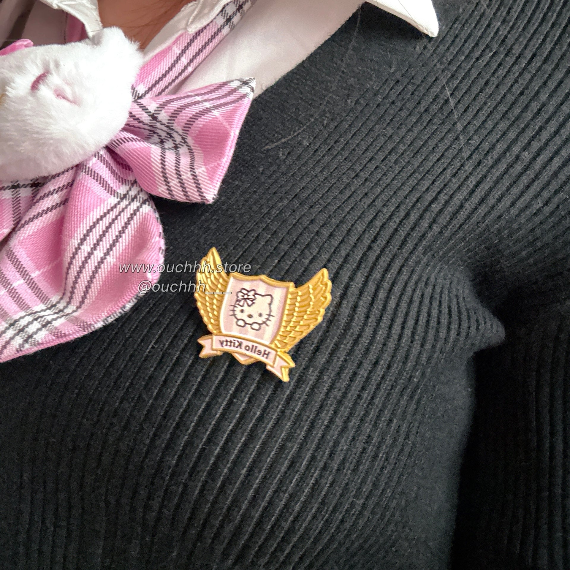 Kitty Academia Black Cardigan + Kitty School Brooch