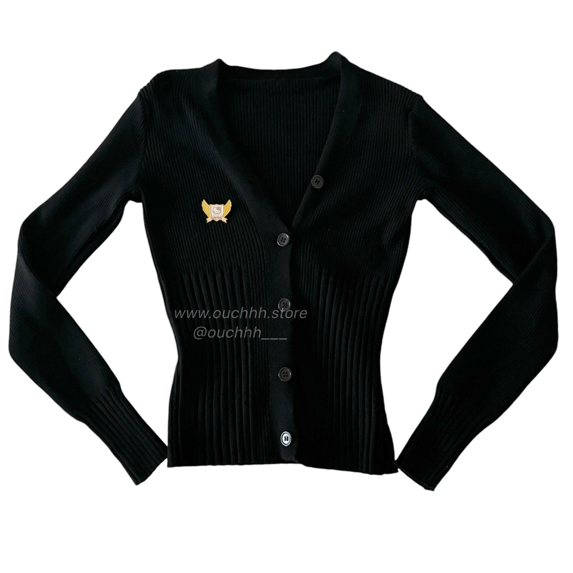 Kitty Academia Black Cardigan + Kitty School Brooch