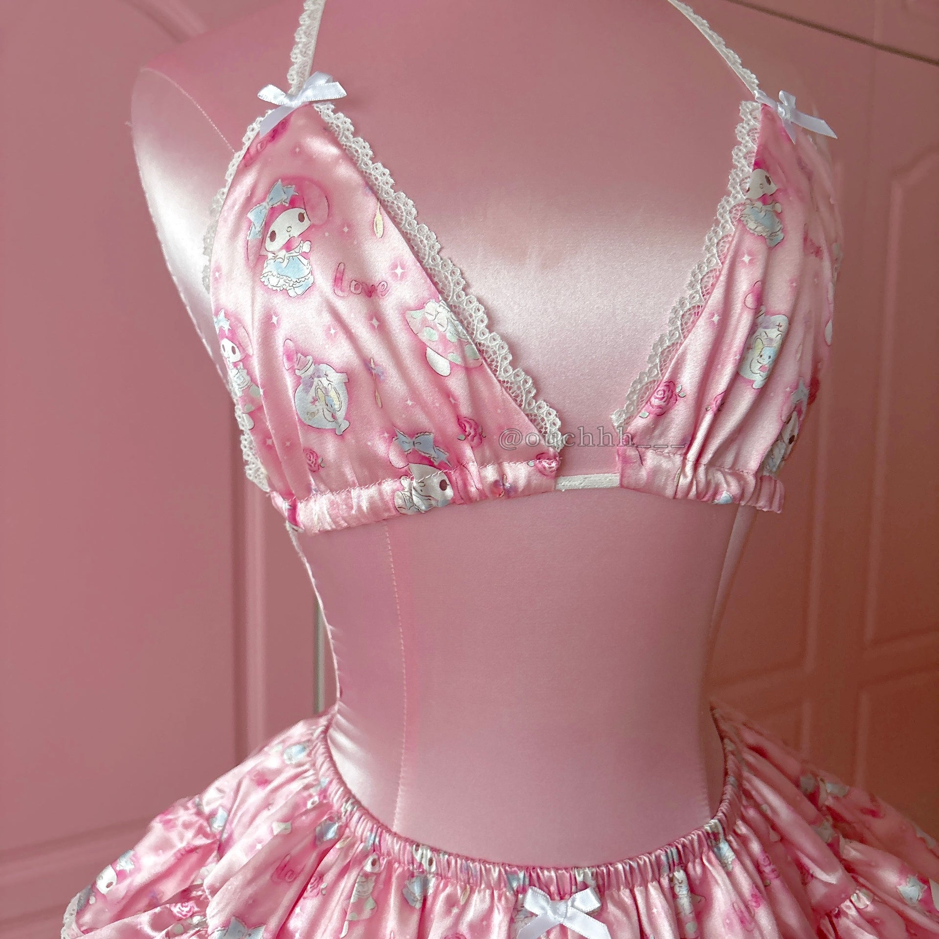 My Melody in Wonderland Satin Bra top and Mini Skirt Set
