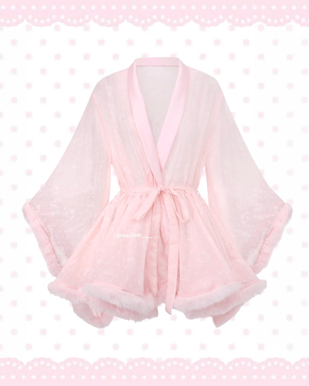 Kitty Princess Fur Chiffon Robe
