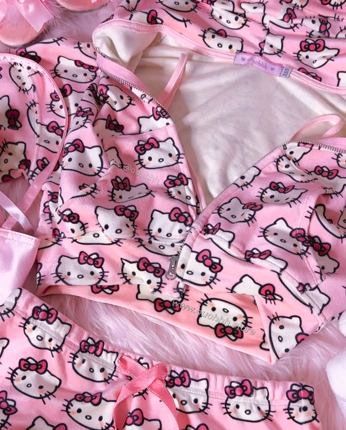 Lil' Kitten 3 Pieces Set (Jacket / Bra top + Shorts)