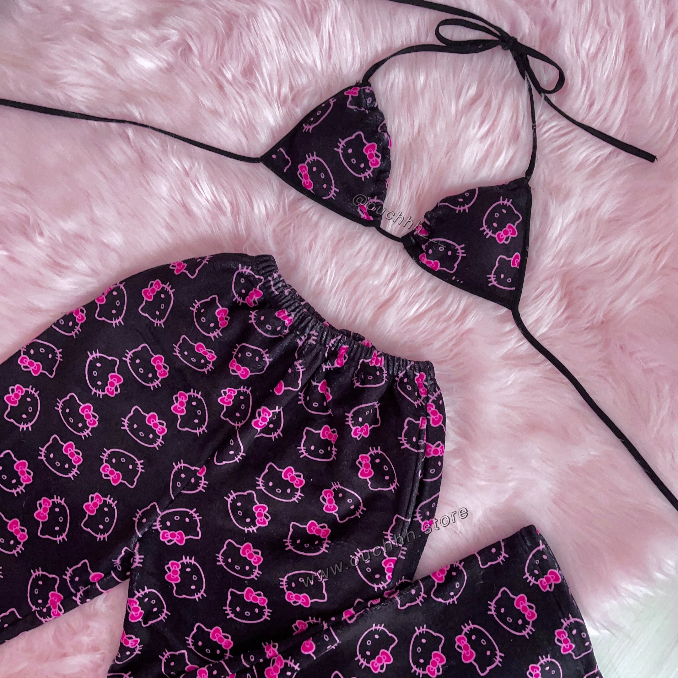 Blackberry Smoothie Kitty Top + Pocket Pants Set