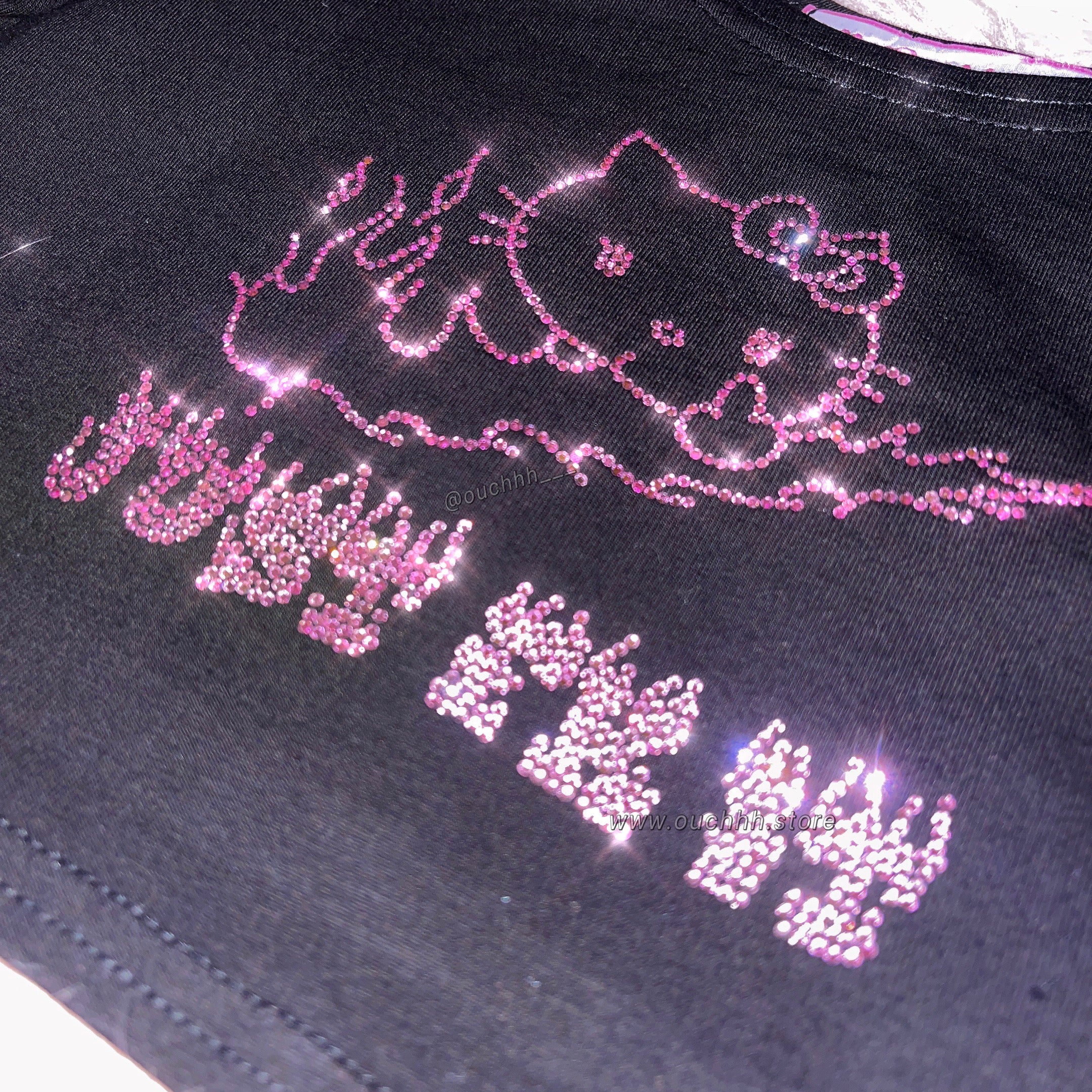 Just fk it Kitty Crop Top (Black)