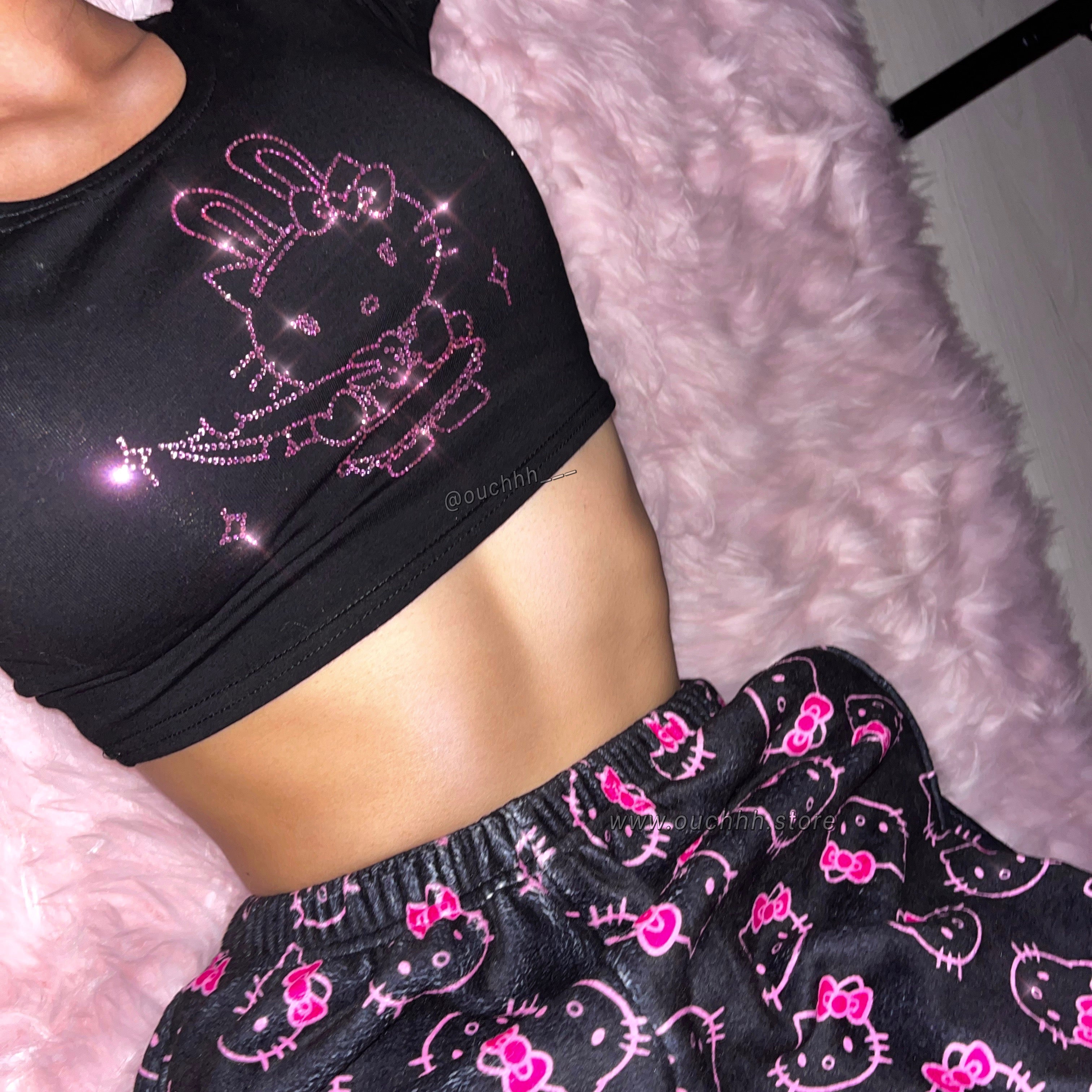 Don’t mess with Kitty Crop Top (Black)