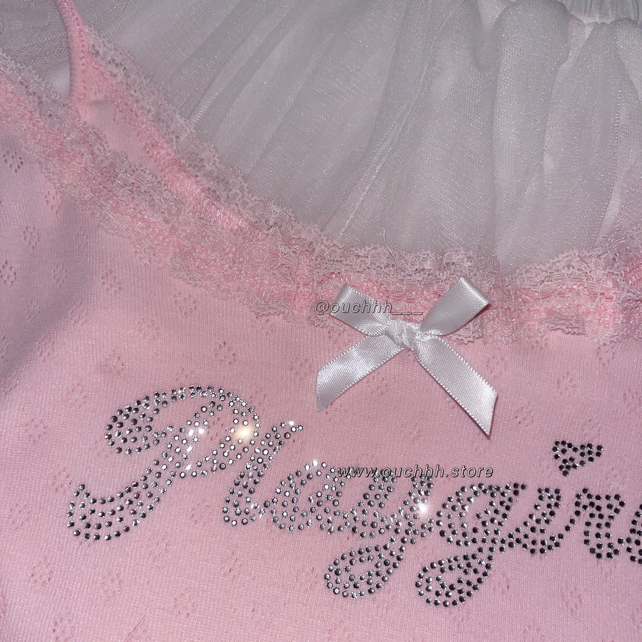 Playgirl Coquette Lace Cami Top (Pink)