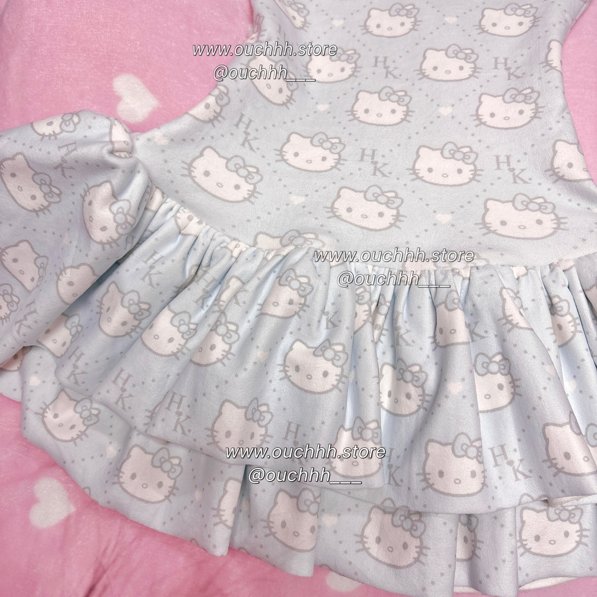 No Restock- Baby Blue Royal Kitty Hourglass Tube Mini Dress