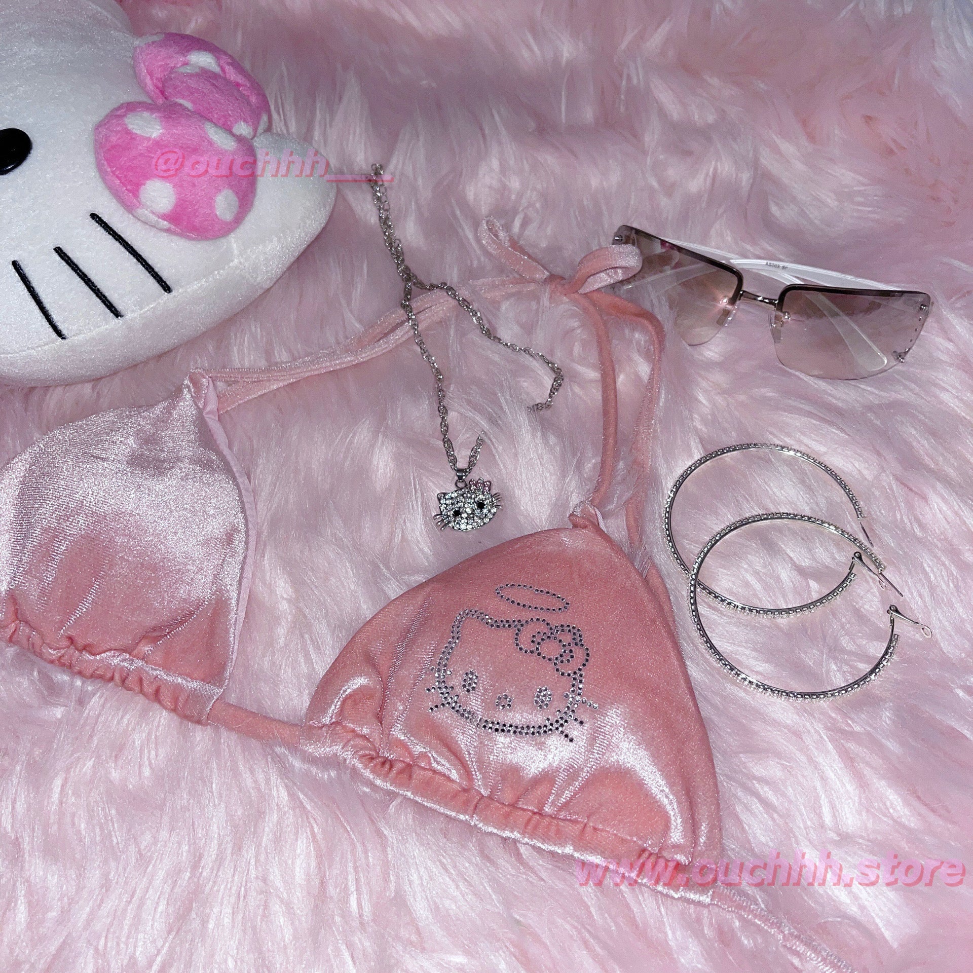 Hello Angel Bikini 3 Piece Set (Rosey Pink)