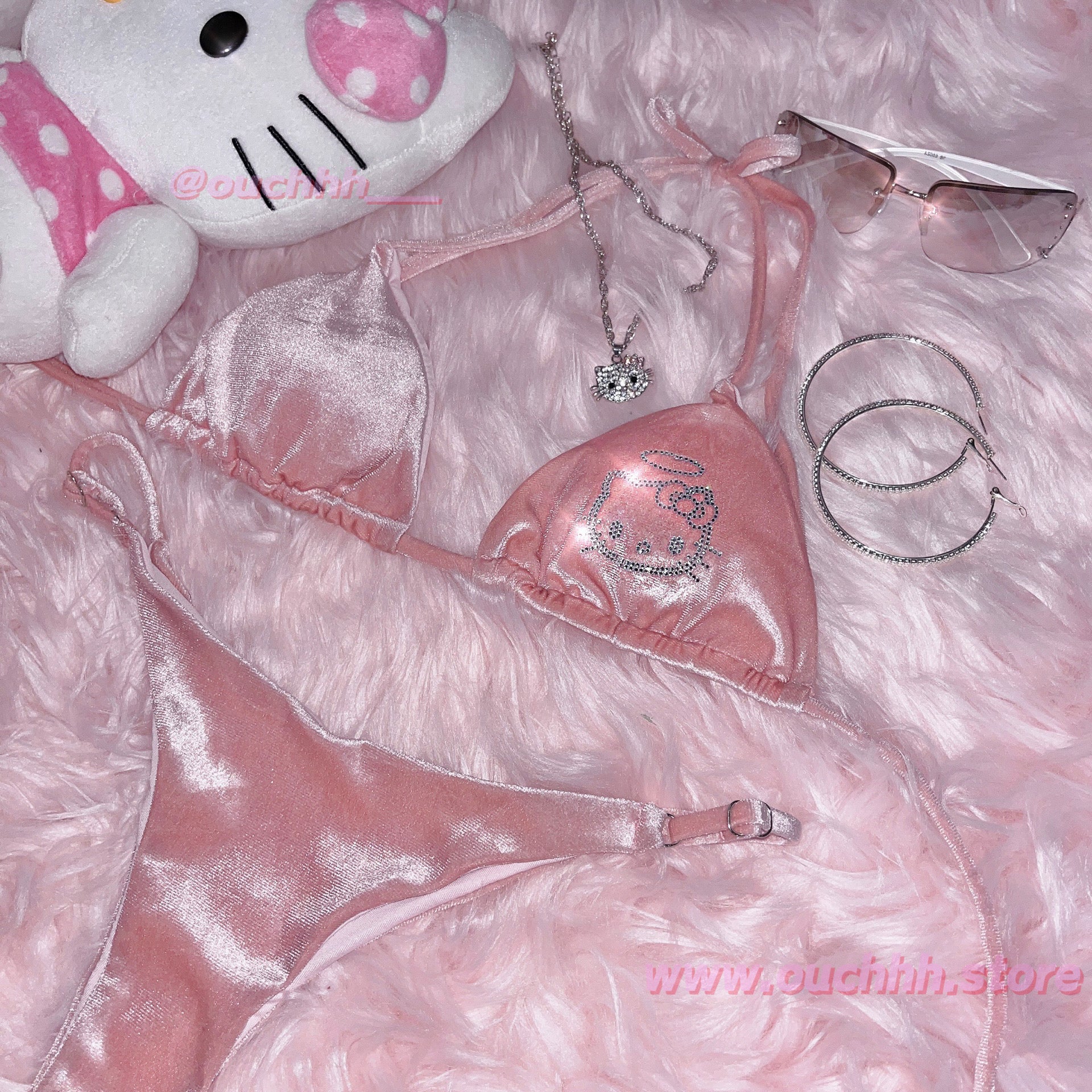 Hello Angel Bikini 3 Piece Set (Rosey Pink)