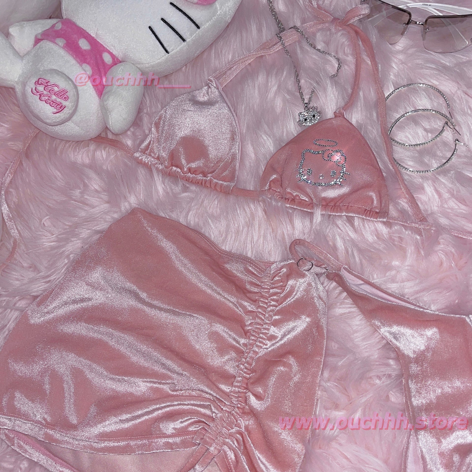 Hello Angel Bikini 3 Piece Set (Rosey Pink)