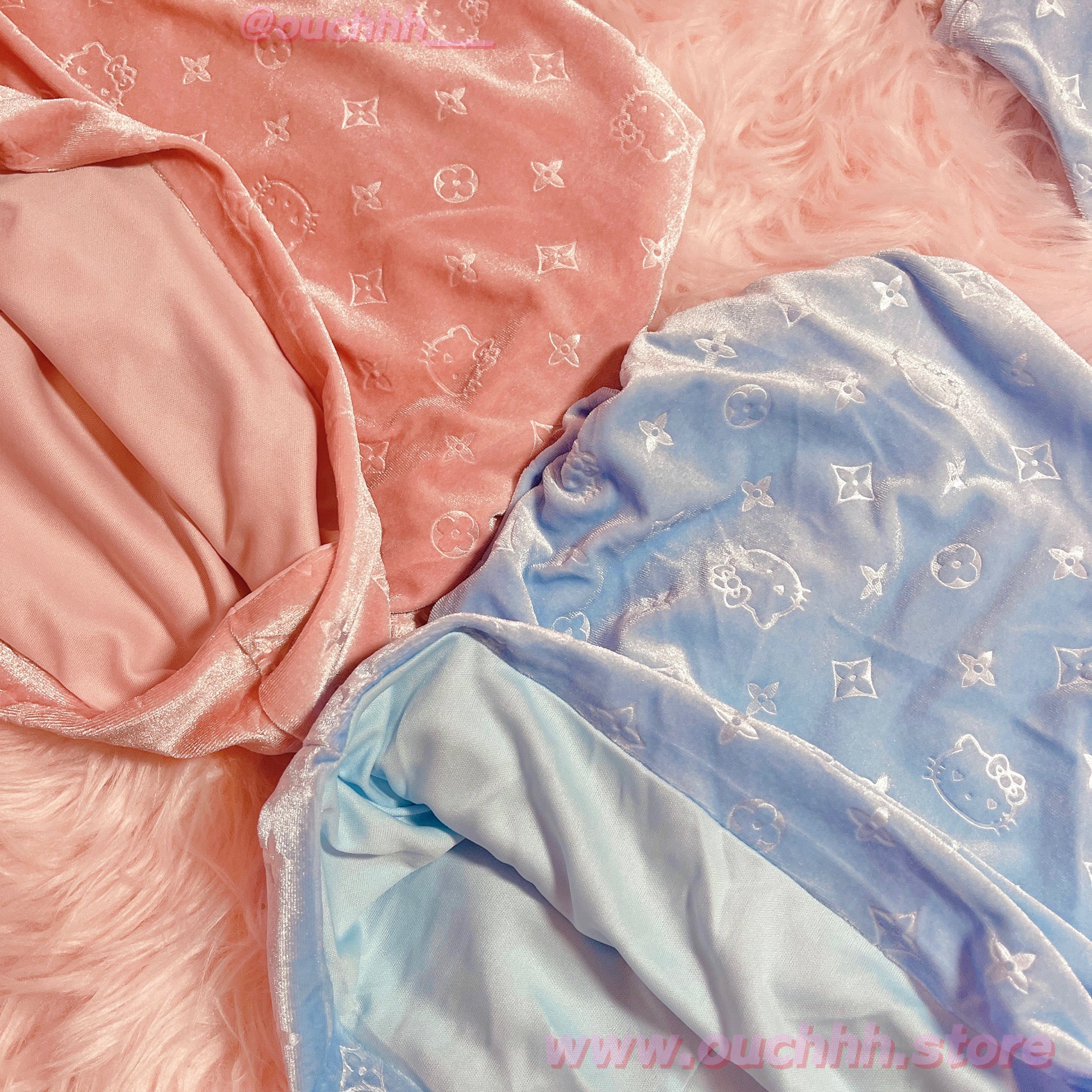 Glow Up Lavish Kitty Corset Top + Skirt Set (Baby Blue)