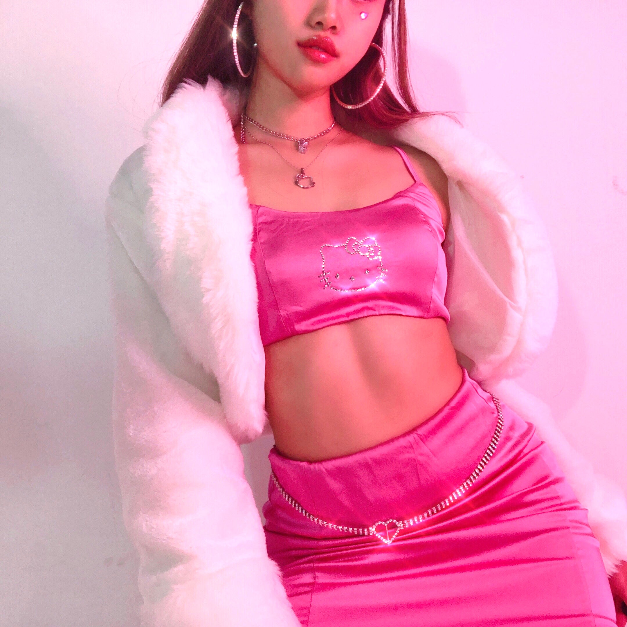 Snowy Faux Fur Shawl Cropped Coat