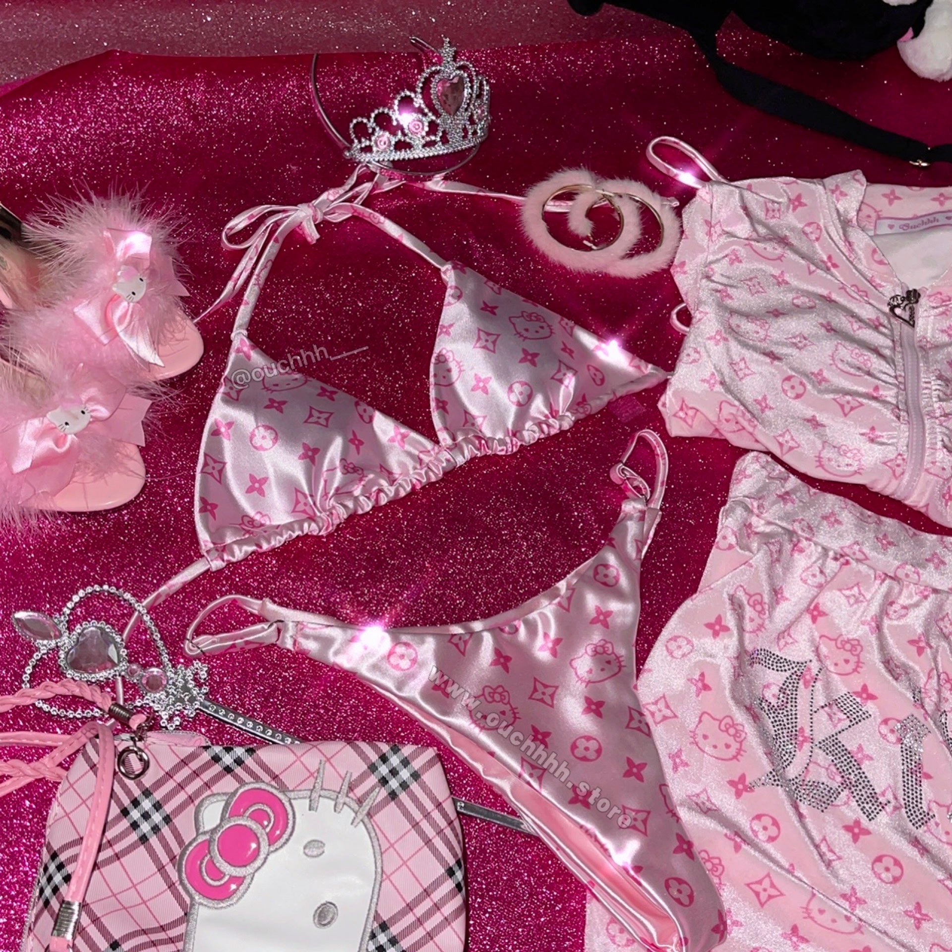 *Irregular Pattern* Lavish Kitty Bikini Set