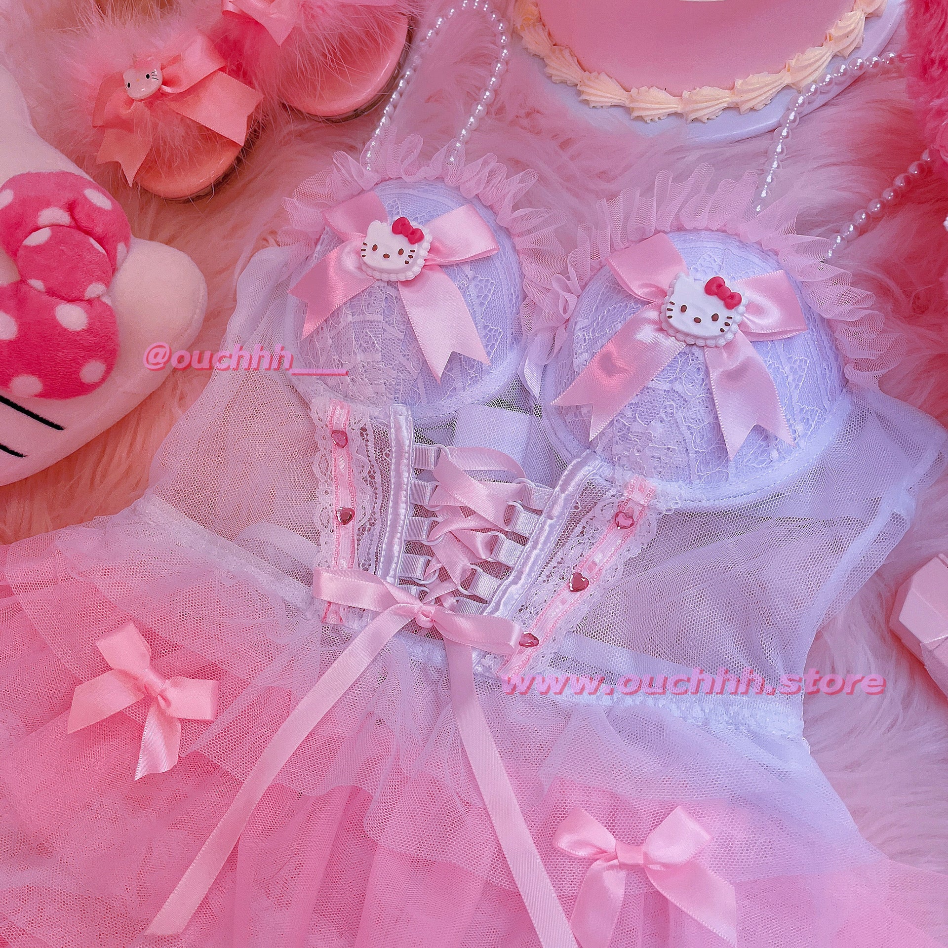 Kitty Princess Cream Cake Lingerie Dress