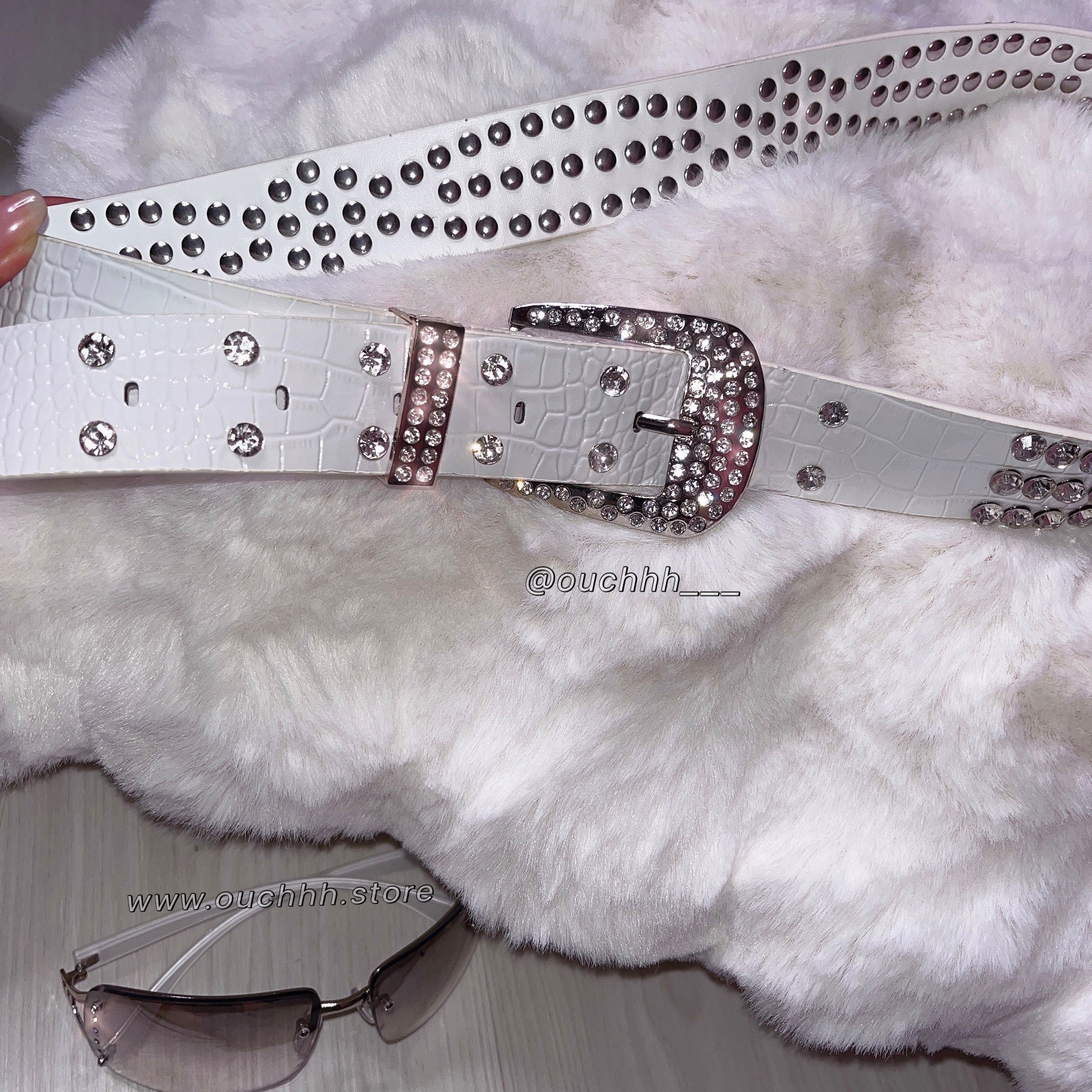 Icy Y2k Hip Belt (White)