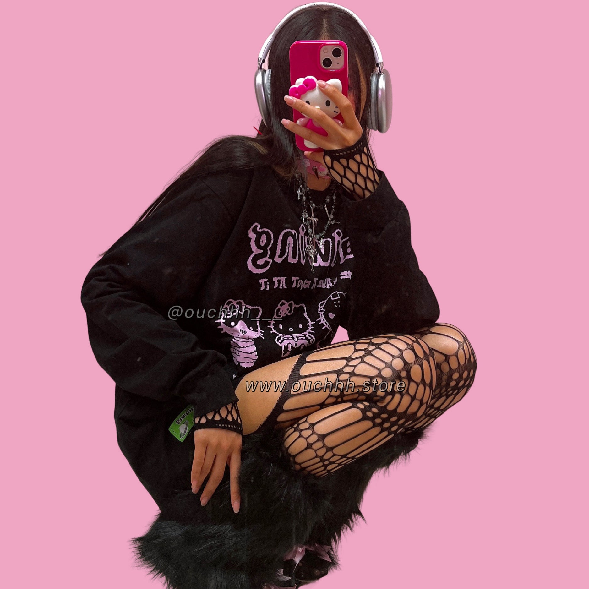 Kitty Thot Oversized Sweater (Black)