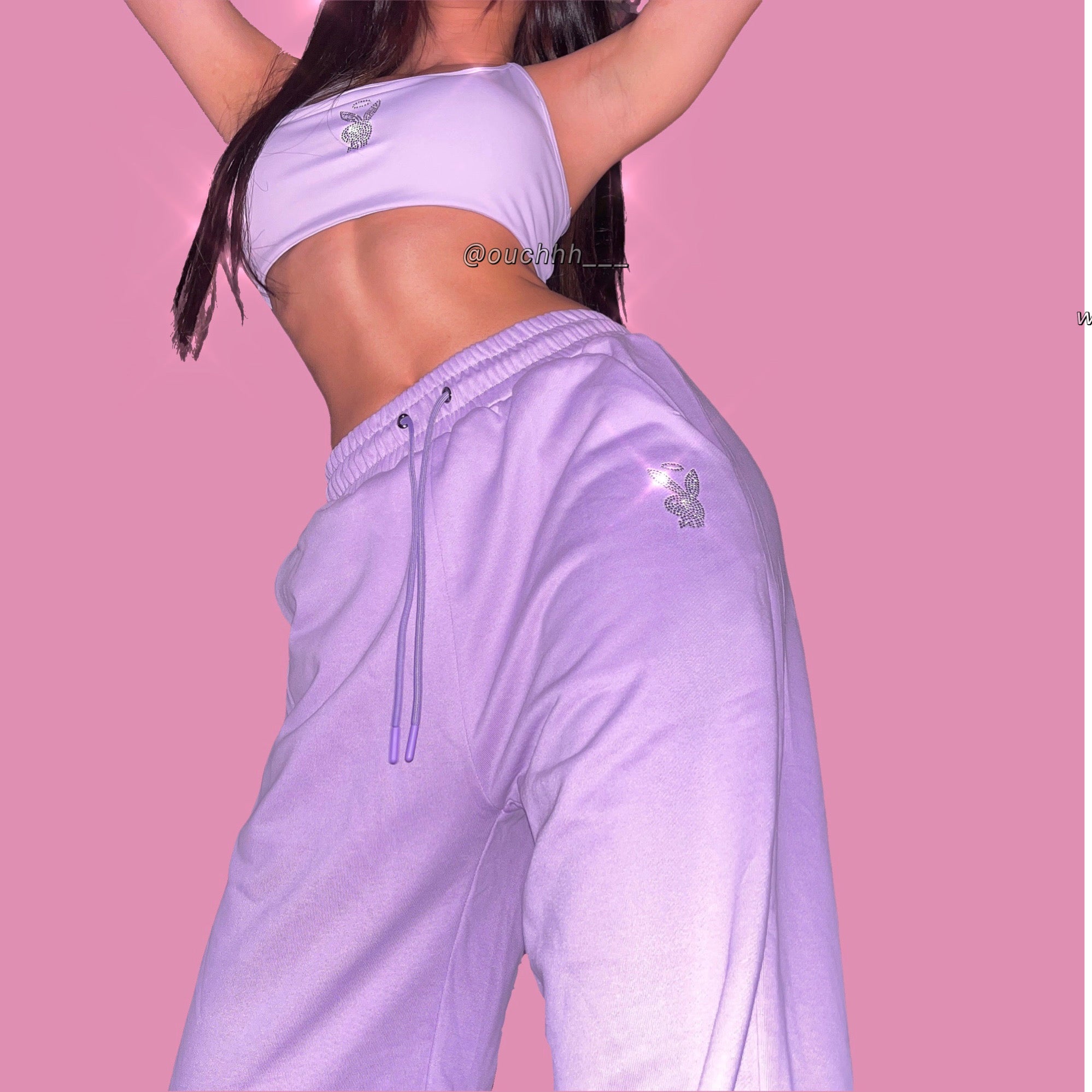 Play Angel Bralette Sweatpants Matching Set (Lilac) (Sold Separately)