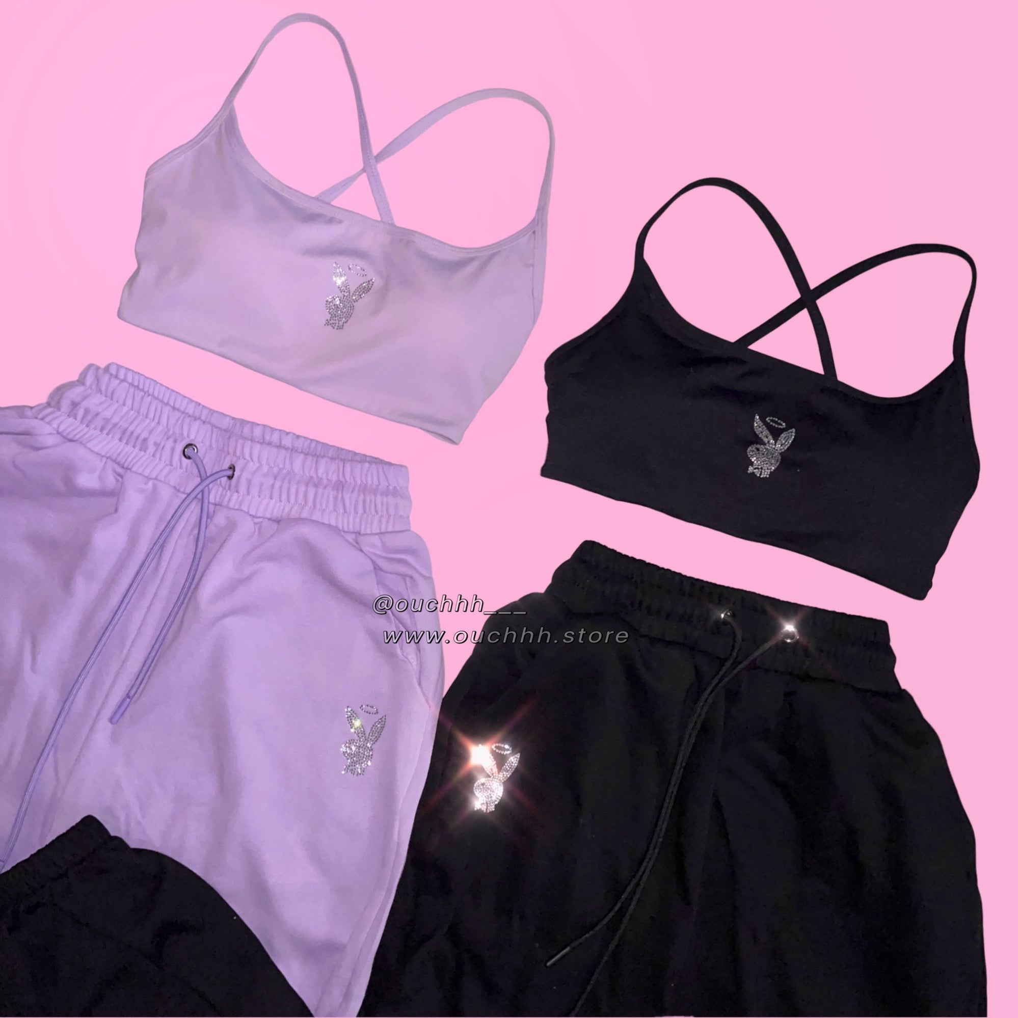 Play Angel Bralette Sweatpants Matching Set (Lilac) (Sold Separately)