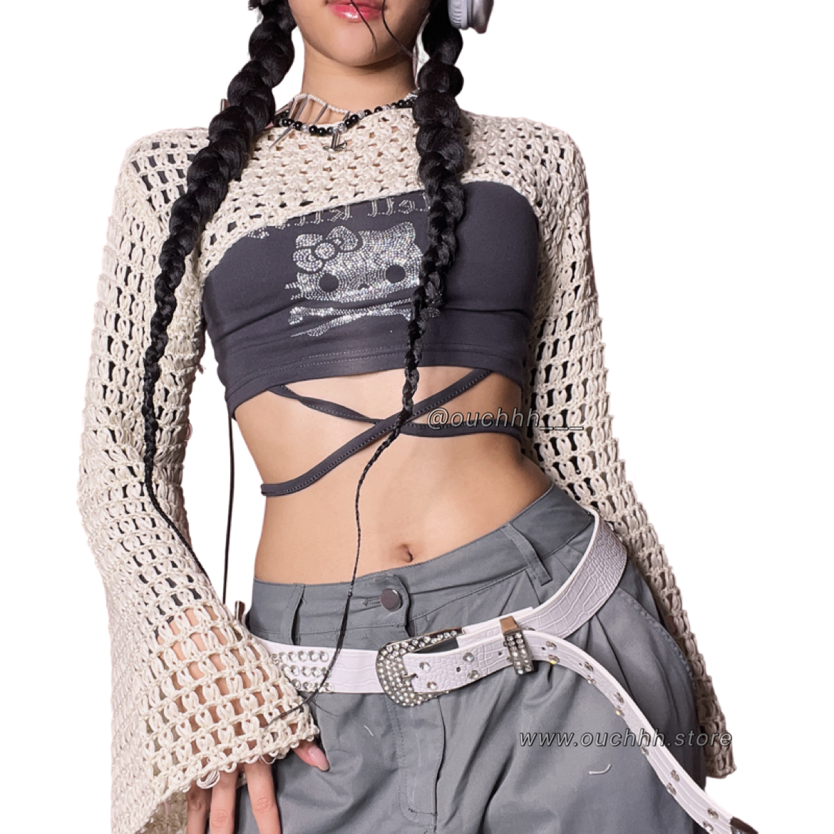 Icy Y2k Hip Belt (White)