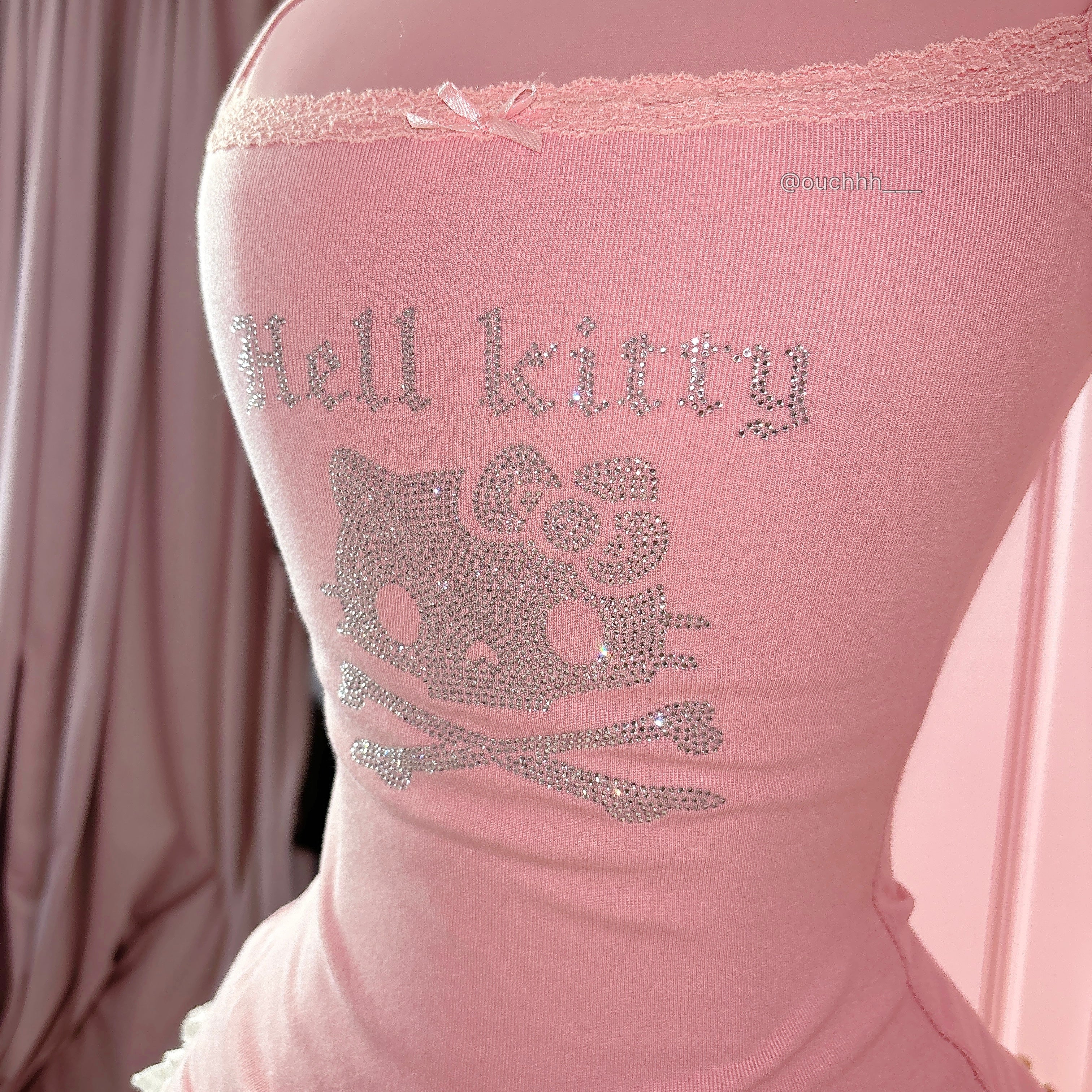 Hell Kitty Rhinestone Y2k camisole