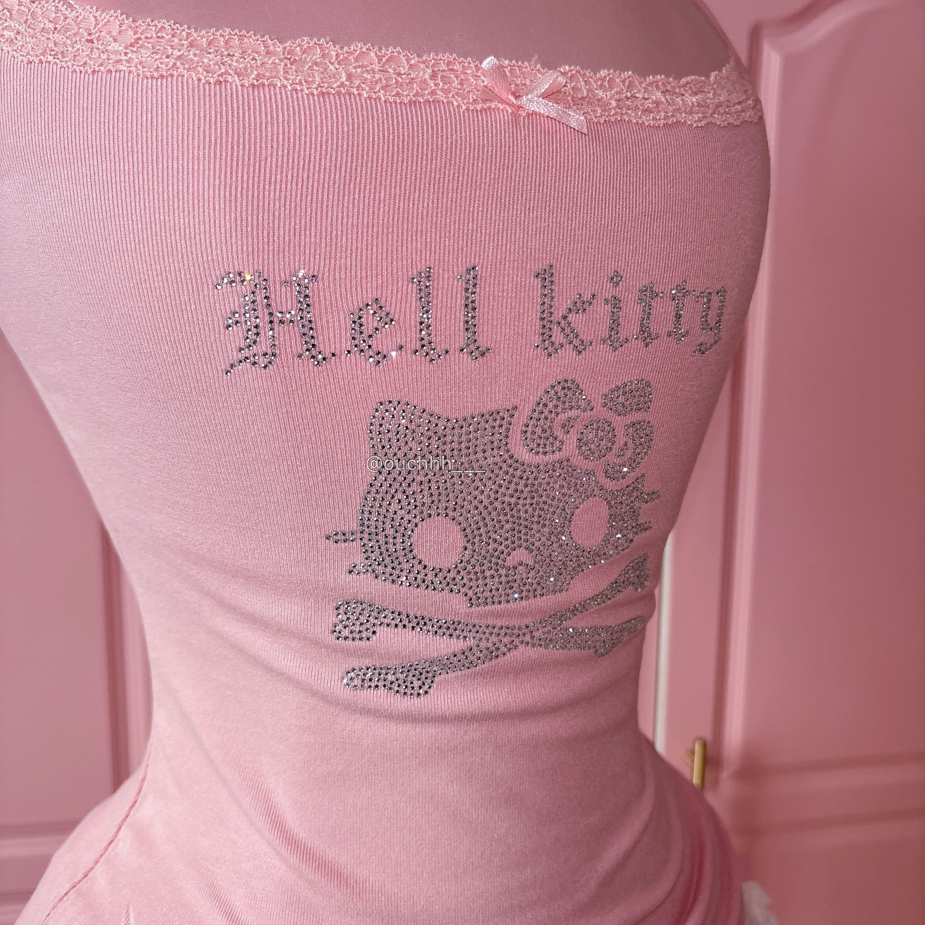 Hell Kitty Rhinestone Y2k camisole