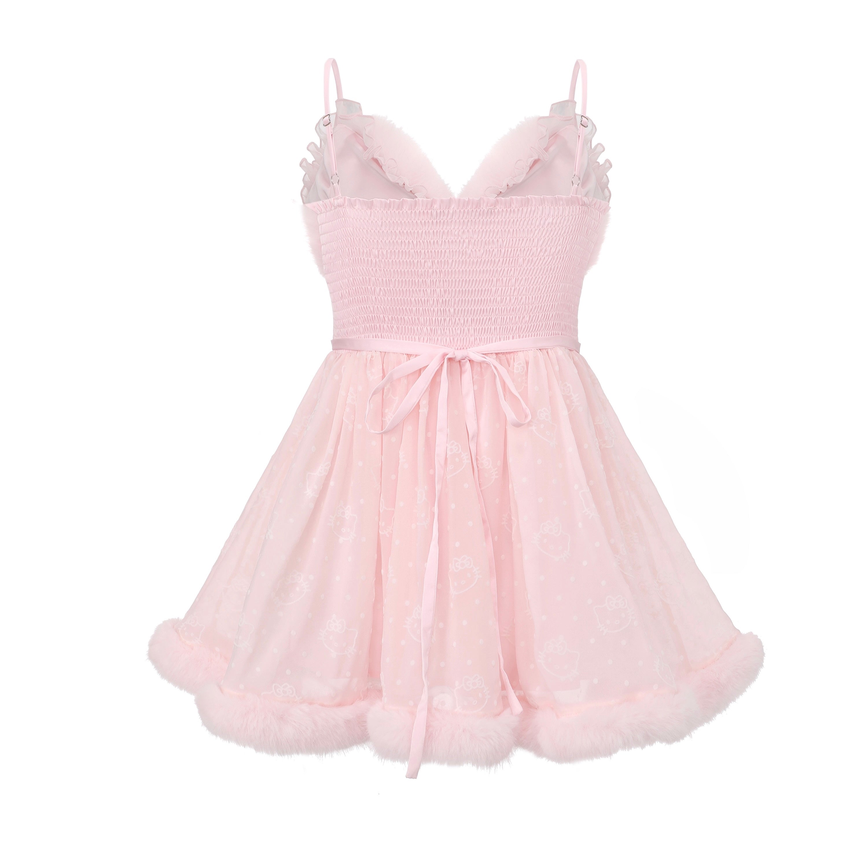 Kitty Princess Fur Chiffon Dress
