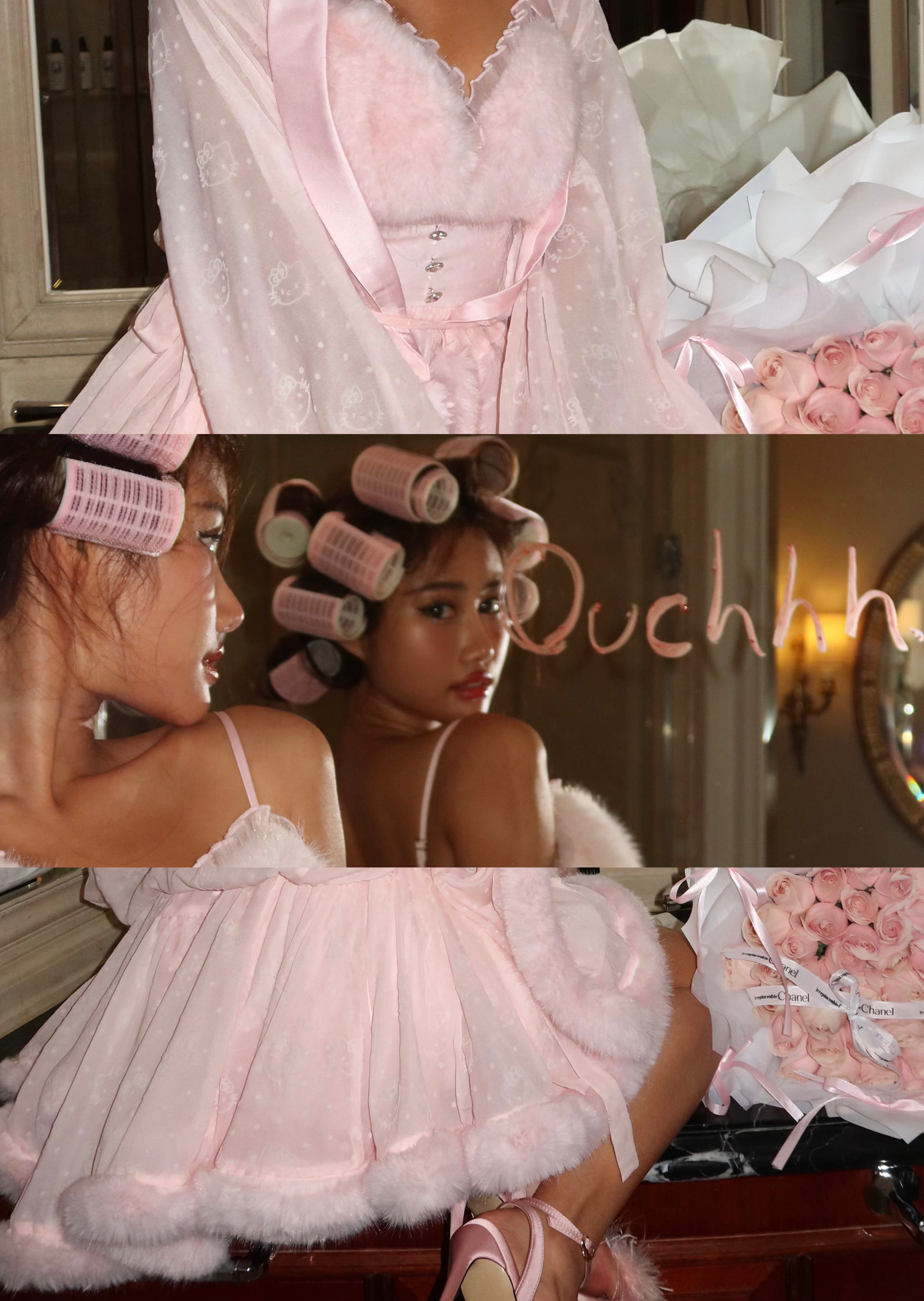 Kitty Princess Fur Chiffon Dress