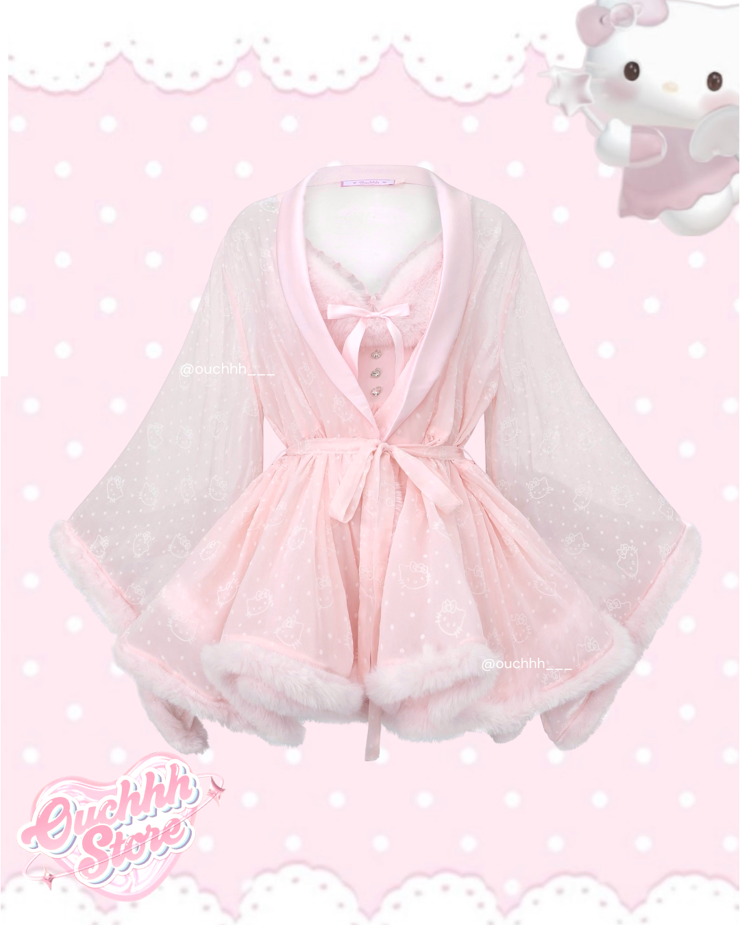Kitty Princess Fur Chiffon Dress