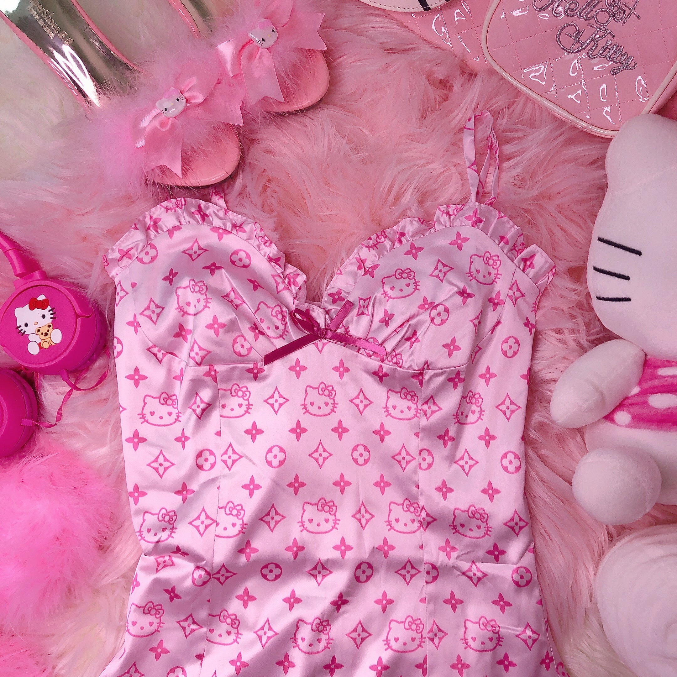 Pink Louis Vuitton Hello Kitty Silk Dress💞  Hello kitty dress, Pink  outfits, Hello kitty clothes