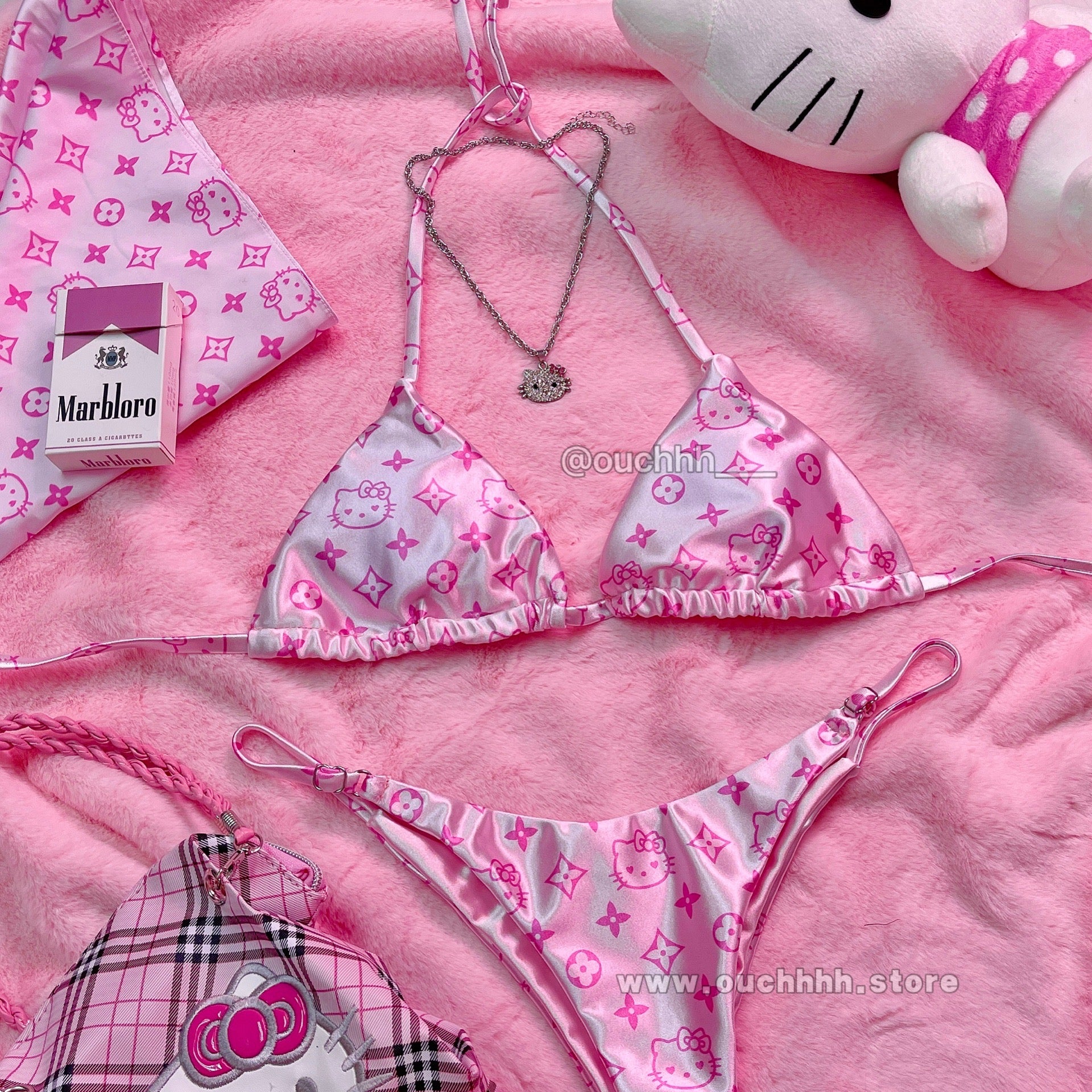 Lavish Kitty Bikini Set Pink