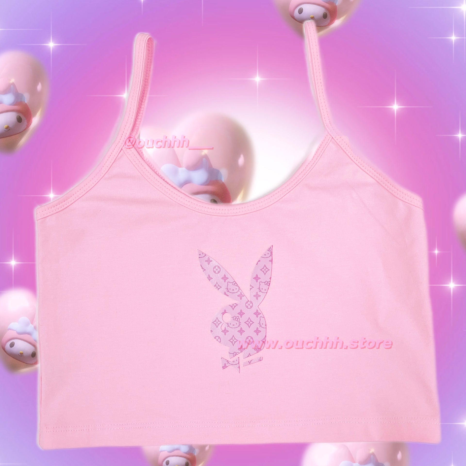 Cry Bunny Crop Cami (Pink)